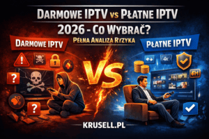 Darmowe IPTV vs płatne 2026 - pełne porównanie i analiza ryzyka - Krusell.pl
