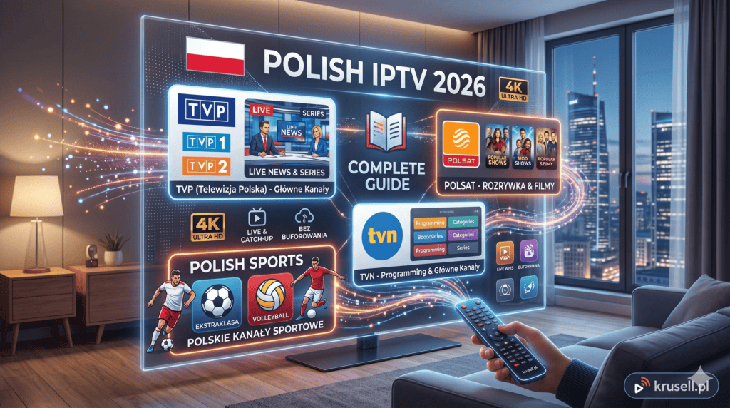 Polish IPTV 2026 - TVP Polsat TVN Canal+ Sport Ekstraklasa 4K - Krusell.pl